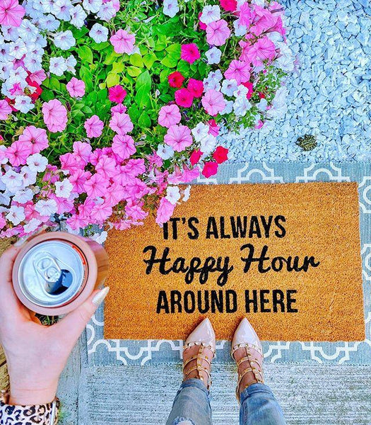 Always Happy Hour Vinyl Coir Doormat