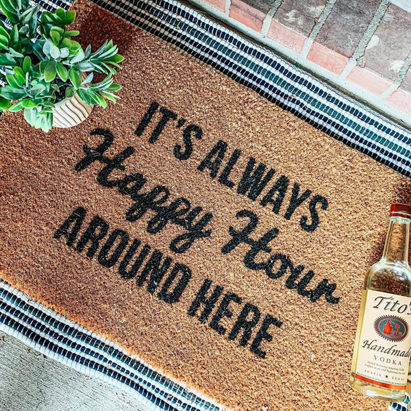 Always Happy Hour Vinyl Coir Doormat