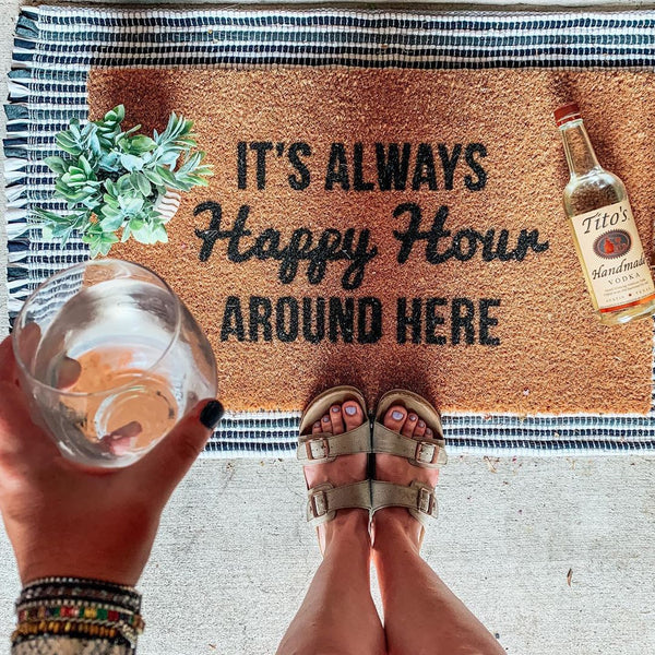 Always Happy Hour Vinyl Coir Doormat