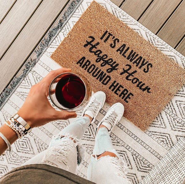 Always Happy Hour Vinyl Coir Doormat