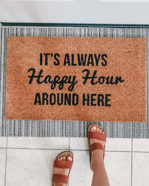 Always Happy Hour Vinyl Coir Doormat