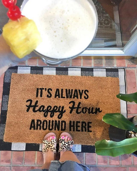 Always Happy Hour Vinyl Coir Doormat