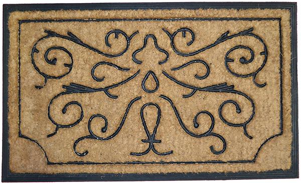 Swirls and Twirls Rubber Coir Doormat