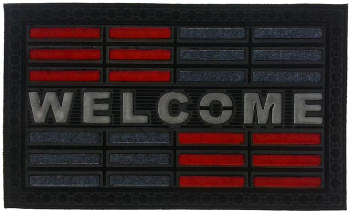 Welcome Red Synthetic Doormat