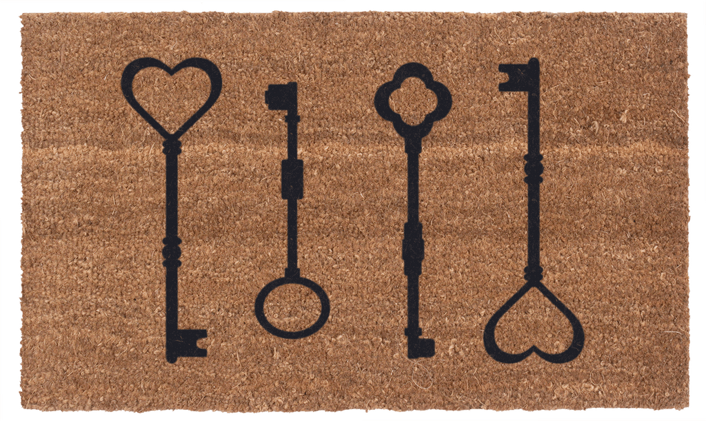The Keys to My Heart Vinyl Coir Doormat