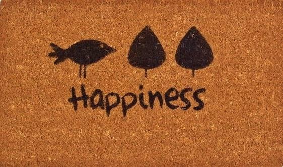 Happiness Vinyl Coir Doormat