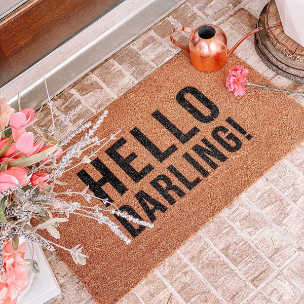 Hello Darling! Vinyl Coir Doormat