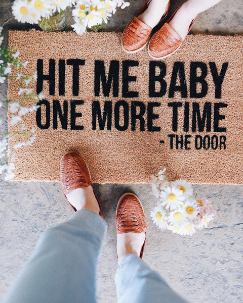 Hit Me Baby Vinyl Coir Doormat