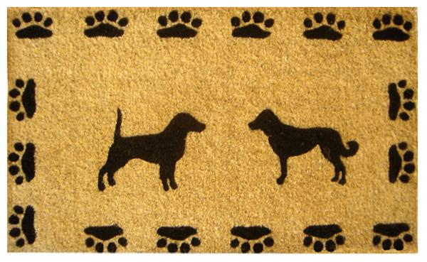 Dog With Paws Handwoven Coco Doormat