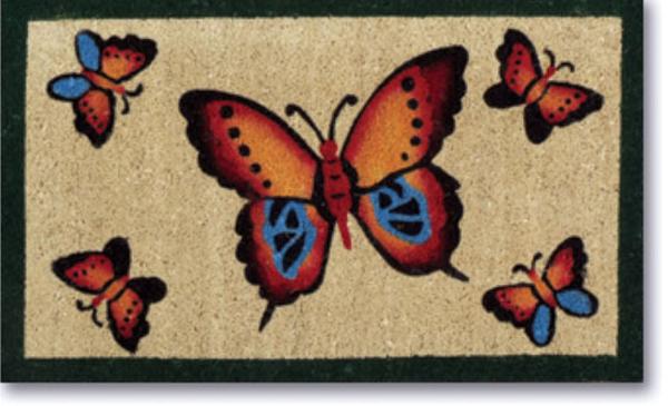 Butterflies Handwoven Coco Doormat