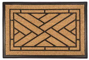 Diagonal Tiles Recycled Rubber Coir Doormat