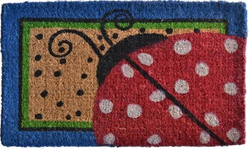 LadyBug Dots Handwoven Coco Doormat