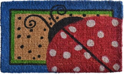 LadyBug Dots Handwoven Coco Doormat
