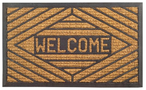 Welcome Non Brush Rubber Coir Doormat