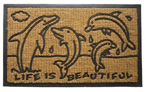 Dolphin Family Rubber Coir Doormat