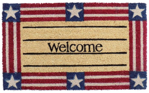 Welcome Stars and Stripes Vinyl Coir Doormat