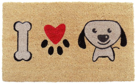 I Love Puppy PVC Doormat
