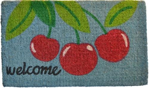 Welcome Cherry Handwoven Doormat