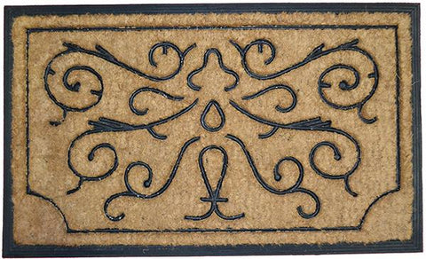 Swirls and Twirls Rubber Coir Doormat