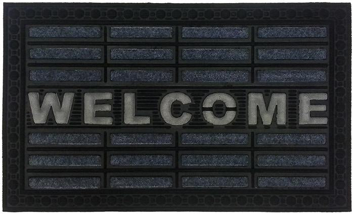 Welcome Gray Synthetic Doormat