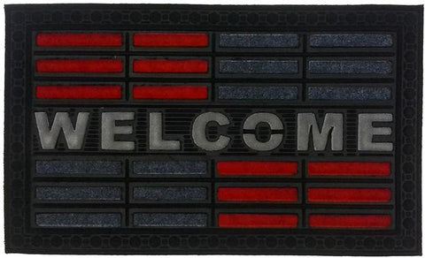 Welcome Red Synthetic Doormat