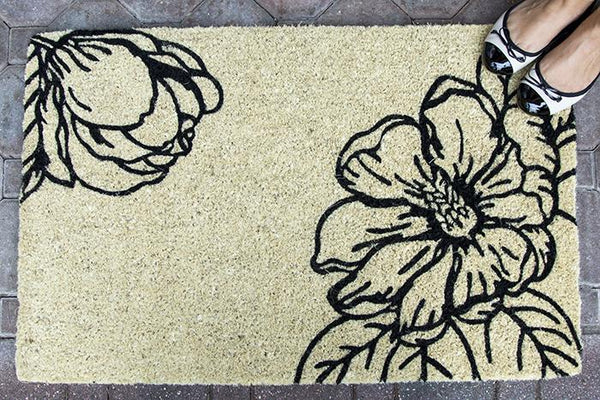 Magnolia Blossom Handwoven Coco Doormat