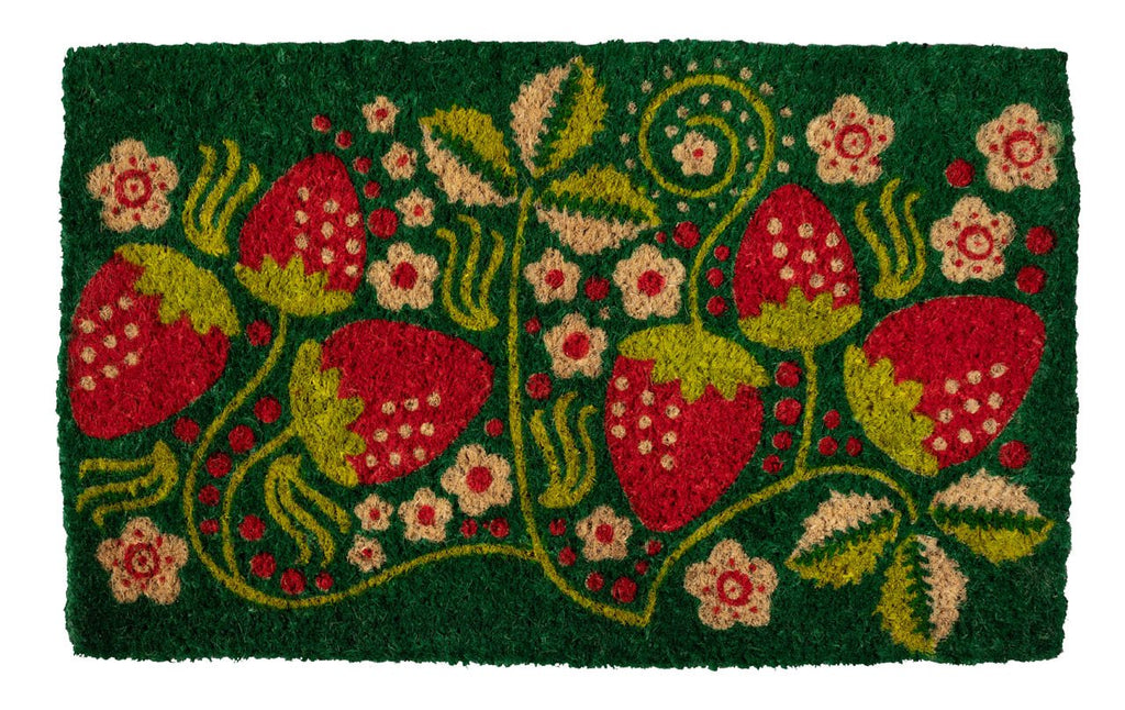 Strawberries Handwoven Coco Doormat