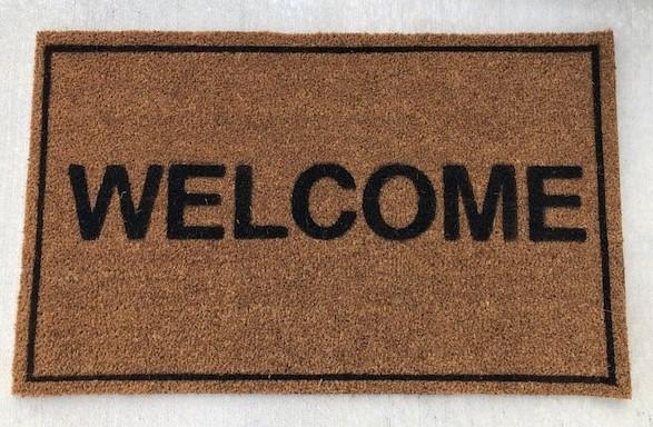 Welcome with Border Vinyl Coir Doormat