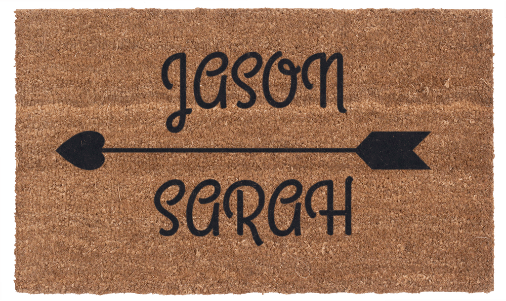 Personalized Cupid's Arrow Handwoven Coco Doormat