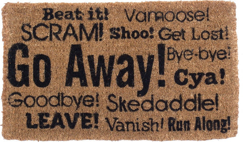 Go Away Synonyms Vinyl Coir Doormat