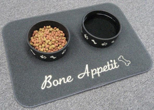 Bone Appetit Embroidered Pet Mat