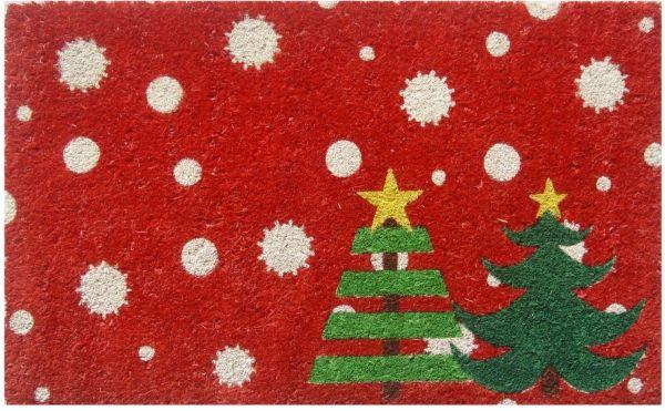 Christmas Trees Vinyl Coir Doormat