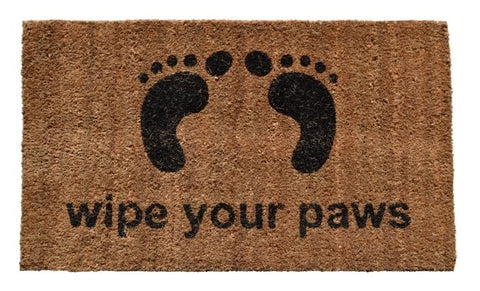 WIPE YOUR PAWS VINYL BACK COIR DOORMAT