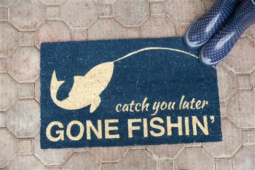 Gone Fishin PVC Doormat