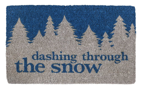 Dashing Through the Snow Handwoven Coco Doormat