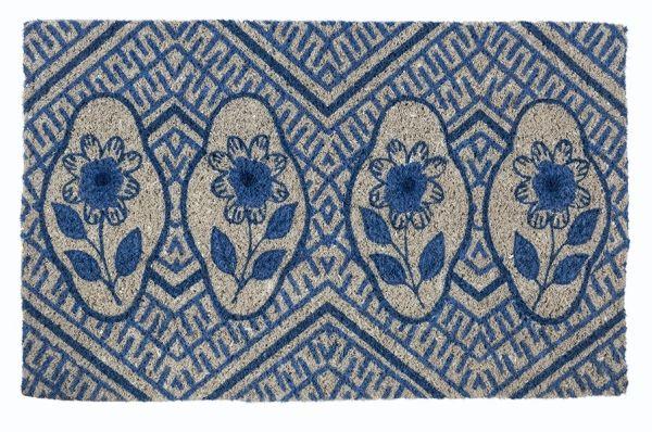 Delft Flowers handwoven Coco Doormat