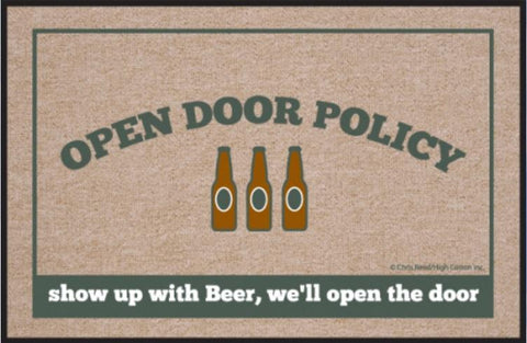Beer Open Door Policy Olefin Doormat