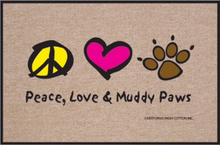 Funny-Doormat-Peace-Love-Muddy-Paws