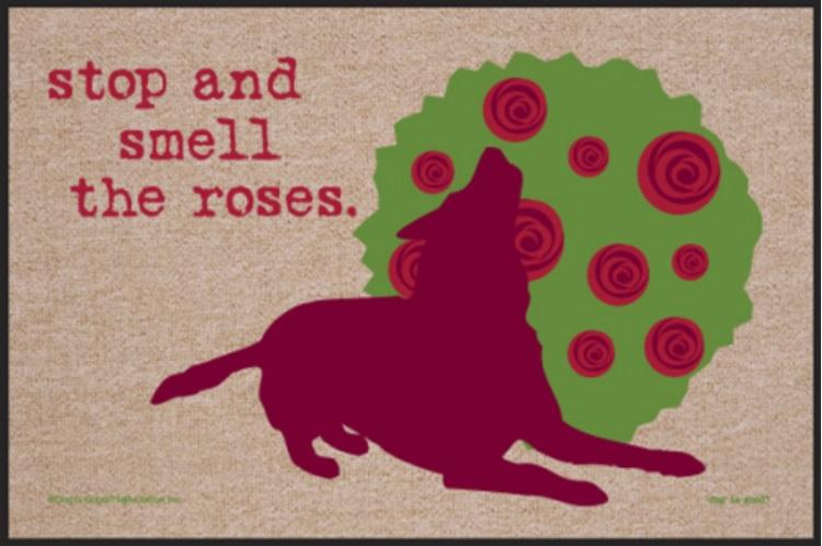 Funny-Doormat-Stop-And-Smell-The-Roses