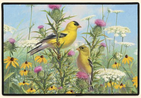 Goldfinches Polyester Doormat