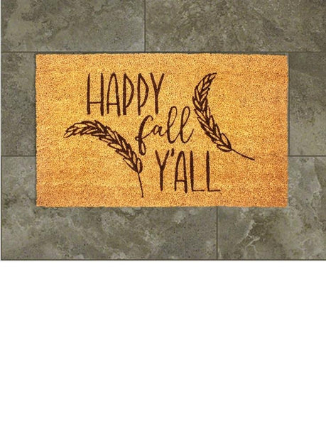 Happy Fall Y'all Vinyl Coir Doormat