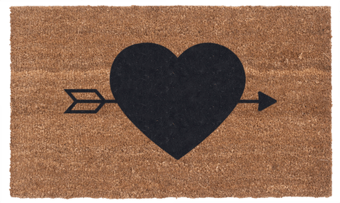 Heart n' Arrow Vinyl Coir Doormat