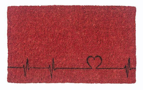 Beating Heart Handwoven Coco Doormat