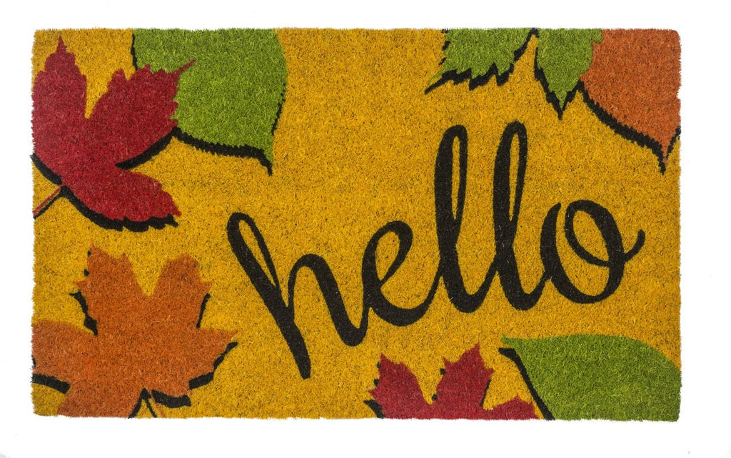 Hello Fall Vinyl Coir Doormat