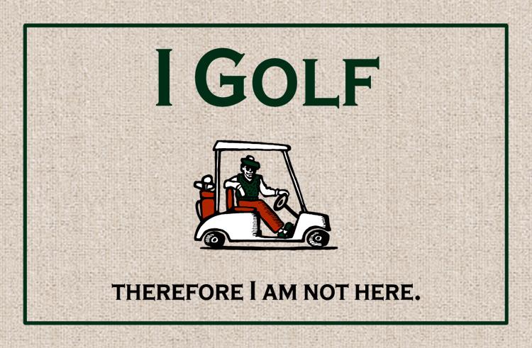 I GOLF THEREFORE DOORMAT