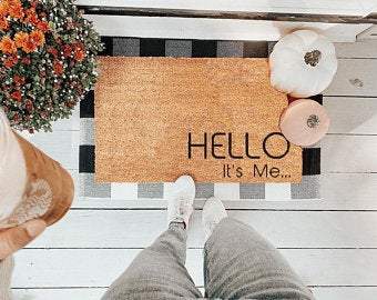 Hello, It's Me Vinyl Coir Doormat