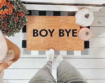 Vinyl Back - Boy Bye - Coir Doormat