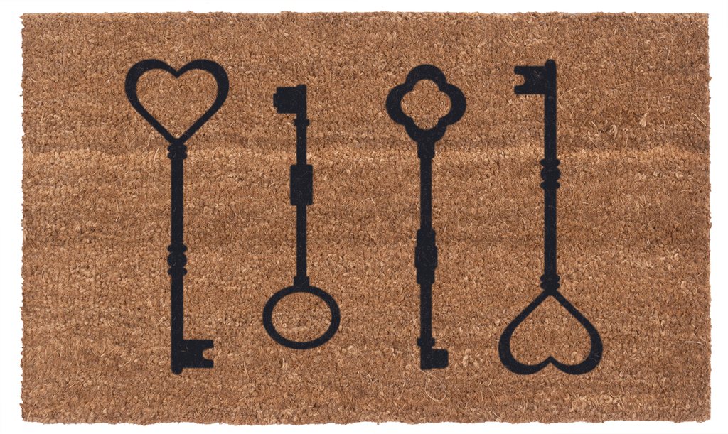 The Keys to My Heart Vinyl Coir Doormat