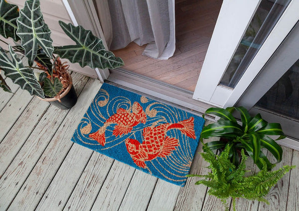 Koi Fish Handwoven Coco Doormat