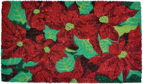 Poinsettia Vinyl Back Coir Doormat